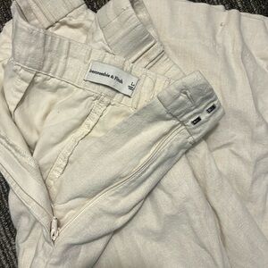 Abercrombie white linen pants